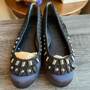 Tory Burch Erin Grosgrain Ribbon Studded Satin Flats US8.5 $320